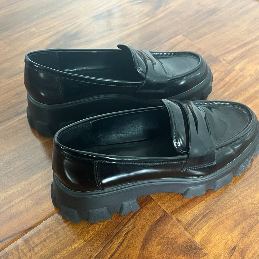 Womens Bar lll PAZP lug Sole chunky loafers Slip On Shoes Black Size 9 NIB - Picture 3 of 9